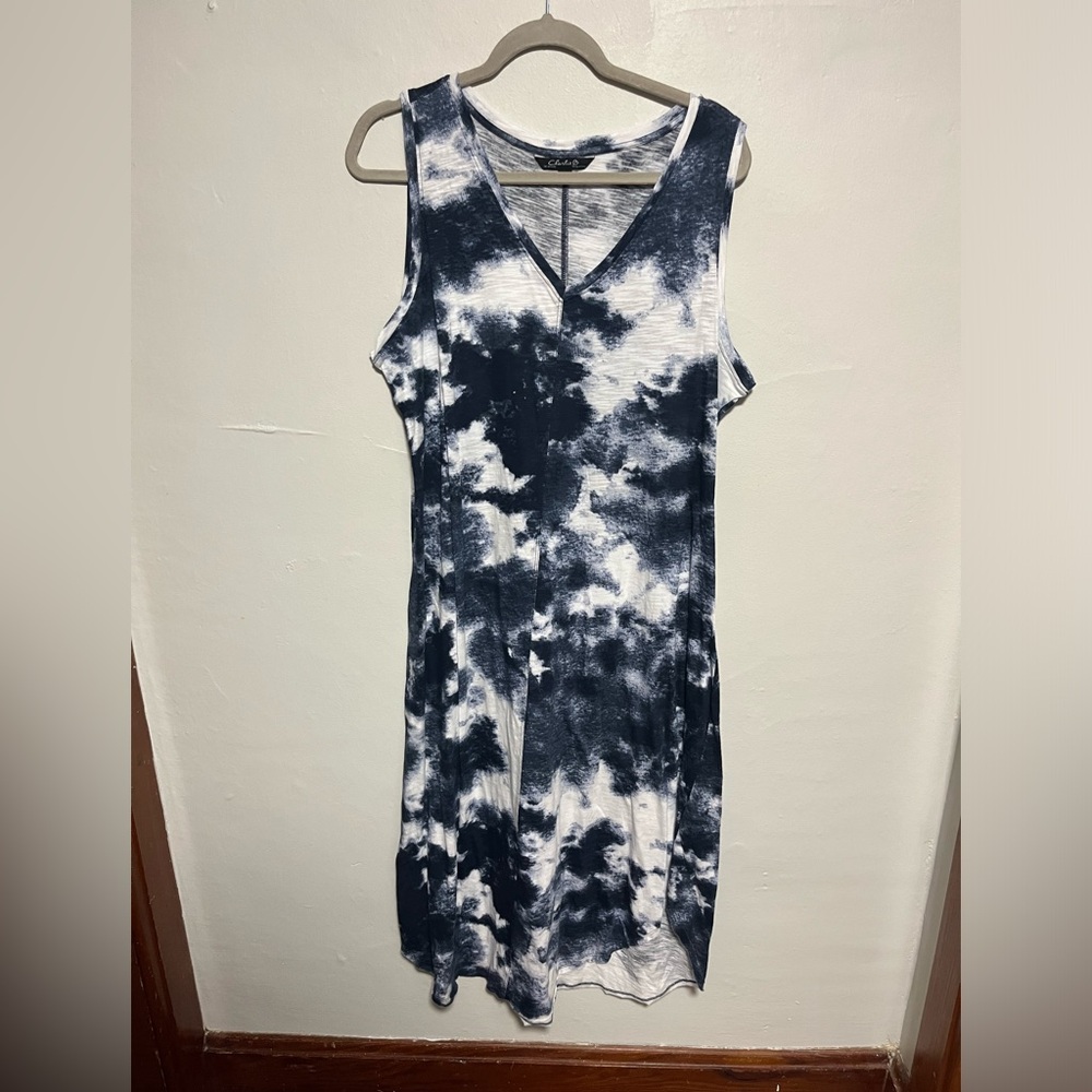 Charlies Black and White Tie-Dye Midi Dress